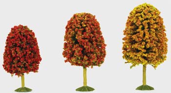 Bachmann 32006 HO Scale Deciduous Trees - SceneScapes(TM) -- 3 to 4" 7.6 to 10.2cm pkg(3)