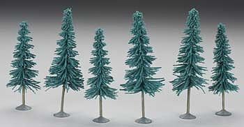 Bachmann 32012 HO Scale Blue Spruce Trees - SceneScapes(TM) -- 5 - 6" 12.7 - 15.2cm pkg(6)