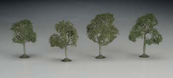 Bachmann 32107 N Scale SceneScapes(TM) Layout-Ready Trees -- Walnut Trees 2 - 2-1/4" pkg(4)