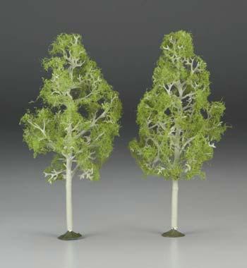 Bachmann 32210 O Scale SceneScapes(TM) Layout-Ready Trees -- Aspen Trees 8" pkg(2)