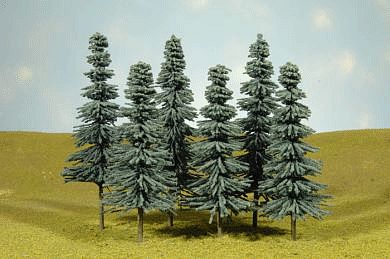 Bachmann 32212 All Scale Blue Spruce Trees - SceneScapes(TM) -- 8 - 10" 20.3 - 25.4cm Tall pkg(3)