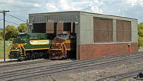 Bachmann 35116 HO Scale Double-Stall Engine House (Shed) - Scene Scapes(R) -- 13 x 6 x 4-1/4" 33 x 15.2 x 10.8cm