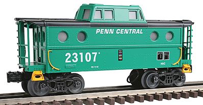 Bachmann 47717 O Scale N5C Porthole Caboose - 3-Rail - Ready to Run - Williams(TM) -- Penn Central #23107 (Jade Green, black, white)