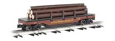 Bachmann 47929 O Scale Operating Log Dump Car - 3-Rail - Ready to Run - Williams(TM) -- Little River Logging Company (Boxcar Red)
