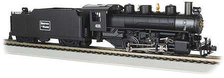Bachmann 50406 HO Scale USRA 0-6-0 with Short-Haul Tender - Standard DC with Smoke -- Boston & Maine #406 (black)
