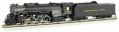 Bachmann 50953 N Scale Kanawha-Type 2-8-4 Berkshire w/Sound & DCC -- Chesapeake & Ohio #2724 (black, graphite)