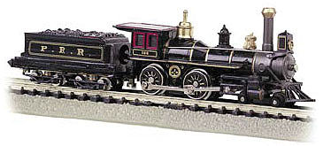 Bachmann 51005 HO Scale 4-4-0 w/Coal Tender Load - Standard DC -- Pennsylvania Railroad (black, graphite, gold)
