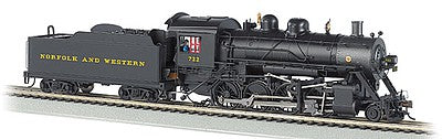 Bachmann 51353 N Scale Baldwin 2-8-0 Consolidation - Sound and DCC -- Norfolk & Western #722 (black, graphite)