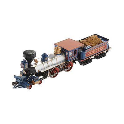 Bachmann 52702 HO Scale 4-4-0 w/Wood Tender Load - Sound & DCC -- Central Pacific "Jupiter" (silver, black, blue, red)