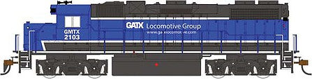 Bachmann 61719 HO Scale EMD GP38-2 - Standard DC -- GATX Leasing GMTX 2103 (blue, white)