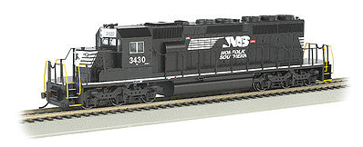Bachmann 67204 HO Scale EMD SD40-2 w/DCC & Sound -- Norfolk Southern #3430 (black, white; Horse Head Logo)