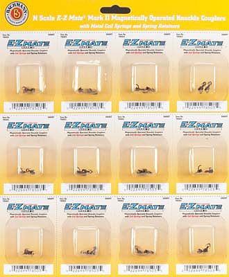 Bachmann 78503 N Scale E-Z Mate Mark II Magnetic Knuckle Couplers -- Short Shank 12 Pairs