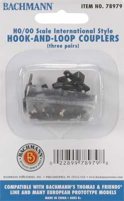 Bachmann 78979 HO Scale Thomas & Friends(TM) Sodor Scenery -- Hook & Loop Couplers f/Thomas Equipment 3 Pairs