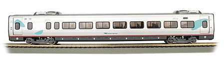 Bachmann 89945 HO Scale Acela Business Class Coach with Interior Lights - Ready to Run - Spectrum(R) -- Amtrak #3516 (silver, blue, red)
