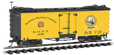 Bachmann 93265 G Scale Wood Reefer - Ready to Run -- Berkshire Brewing Co./Golden Spike
