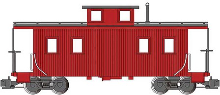 Bachmann 93804 G Scale Eight-Wheel Wood Center-Cupola Caboose - Ready to Run -- Painted, Unlettered (red)