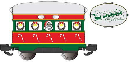 Bachmann 96281 G Scale Eggliner - Standard DC -- Christmas with Santa and Sleigh Graphics
