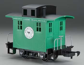 Bachmann 98099 G Scale Wood Cupola Caboose - Ready to Run - Li'l Big Haulers -- Short Line Railroad (green, black)