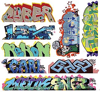 Blair Line 1261 N Scale Mega Set Modern "Tagger" Graffiti Decals -- #12 pkg(8)