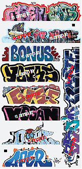 Blair Line 1262 N Scale Mega Set Modern Tagger Graffiti Decals -- #13 pkg(10)