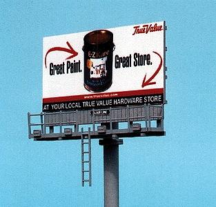 Blair Line 1434 N Scale Laser-Cut Wood Billboards (1 Billboard Frame, Lamp Shades & Two Signs) -- Pylon 1960s - Present