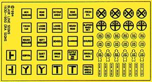 Blair Line 144 HO Scale Highway Signs -- Vintage Caution 1930s-1950s (black, yellow)