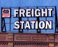 Blair Line 1503 All Scale Laser-Cut Wood Billboards - Small for Z, N & HO -- Freight Station w/30 Railroad Heralds 2-1/2" Wide x 1-3/8" Tall  6.2 x 3.4cm