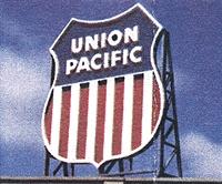 Blair Line 1509 All Scale Laser-Cut Wood Billboards - Small for Z, N & HO -- Union Pacific (Shield Herald) - 1-1/2" Wide x 2" Tall  3.8 x 5.1cm