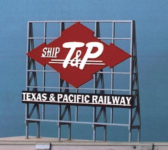Blair Line 1531 All Scale Laser-Cut Wood Billboard - Small for Z, N & HO -- Ship T&P "Texas & Pacific Railway" 1 5/8" Wide x 1 5/8" Tall