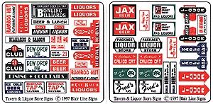 Blair Line 159 HO Scale Tavern & Liquor Store Storefront & Advertising Signs