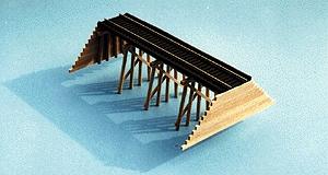 Blair Line 167 HO Scale Common Pile Trestle -- Build Straight or Curved - Kit - 6 x 2" High  15 x 5cm High
