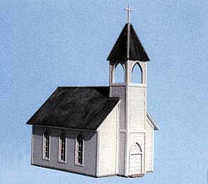 Blair Line 169 HO Scale Wood Frame Church -- Kit - 4-7/8 x 3 x 6-1/2"  12.2 x 7.5 x 16.2cm