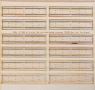 Blair Line 18 N Scale Two-Lane Wood Grade Crossing -- Kit (Laser-Cut Wood) pkg(12)
