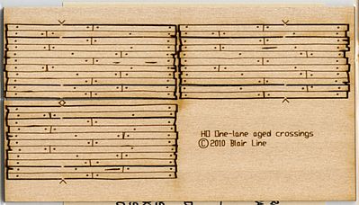 Blair Line 19 N Scale Wood Grade Crossing - Kit (Laser-Cut Wood) -- Rough-Cut One Lane pkg(3) 29/32" Long