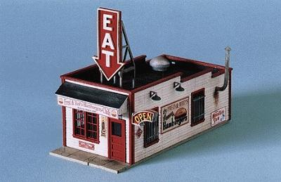 Blair Line 190 HO Scale Fred & Red's Hamburgers -- Kit - 2 x 4-1/2"  5 x 11.2cm