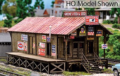 Blair Line 2005 HO Scale Greene's Feed & Seed -- Kit - 7-3/16 x 2-13/16"  18.3 x 7.1cm