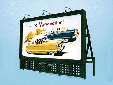 Blair Line 2431 HO Scale Laser-Cut Wood Billboards (1 Billboard Frame, Lamp Shades & Two Signs) -- Lattice 1900s - 1960s