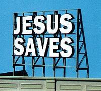 Blair Line 2507 All Scale Laser-Cut Wood Billboard Kits - Large for HO, S & O -- Jesus Saves 3-1/2 x 2-1/2"  8.7 x 6.2cm