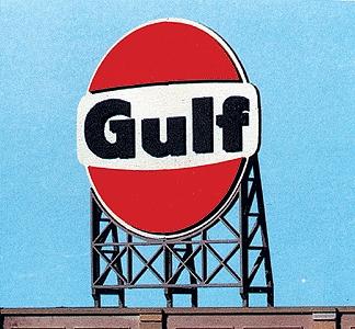 Blair Line 2523 All Scale Laser-Cut Wood Billboard Kits - Large for HO, S & O -- Gulf Oil 3.00 x 3.87"