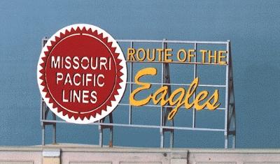 Blair Line 2530 All Scale Laser-Cut Wood Billboard Kits - Large for HO, S & O -- Missouri Pacific Lines "Route Of The Eagles" 4.00" Wide x 2.5" Wide