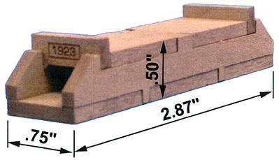 Blair Line 2808 HO Scale Concrete Box Culvert -- 2-7/8 x 3/4 x 1/2"  7.3 x 1.9 x 1.3cm