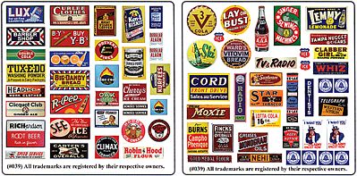 Blair Line 39 N Scale Storefront & Advertising Signs -- Porcelain Advertising Set #2