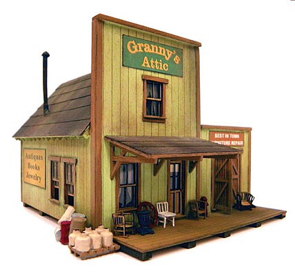 BTS (Better Than Scratch) 17309 O Scale Granny's Attic -- Laser-Cut Wood Kit - 27 x 31 Scale Feet