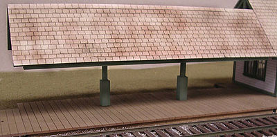 BTS (Better Than Scratch) 17401 O Scale Flagstop Covered Platform -- Laser-Cut Wood Kit - 40 x 15 Scale Feet