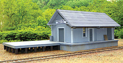 BTS (Better Than Scratch) 27653 HO Scale C&O Quinnimont Section Freight Depot -- Laser-Cut Wood Kit - 65 x 30 Scale Feet