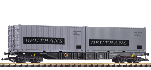 Piko 37752 G Scale DR IV Flat w/2 20' Containers Deutrans
