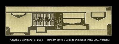 Cannon & Company 2036 HO Scale Safety Tread & Step Kit (Photo-Etched Brass) -- For New (2007 Run) Athearn SD40-2 w/88" Nose