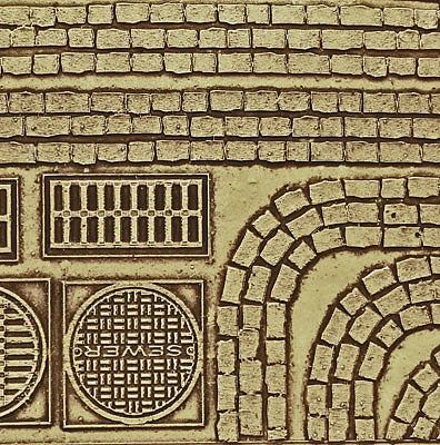 Chooch Enterprises 8657 All Scale Flexible Roadway - Cobblestone Street Details -- Medium for HO Scale (Matches #214-8656)