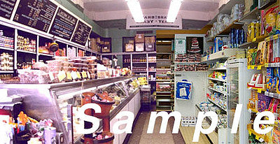 City Classics 1311 HO Scale Picture Window Photo Interior - Small Market -- Fits 3 to 3-1/2"  7.6 to 8.9cm Wide x 1-5/8"  4.1cm Building Storefront