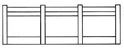 City Classics 202 HO Scale Long Lower Wall -- Less Doors pkg(2)